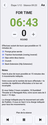Séance de cross training for time